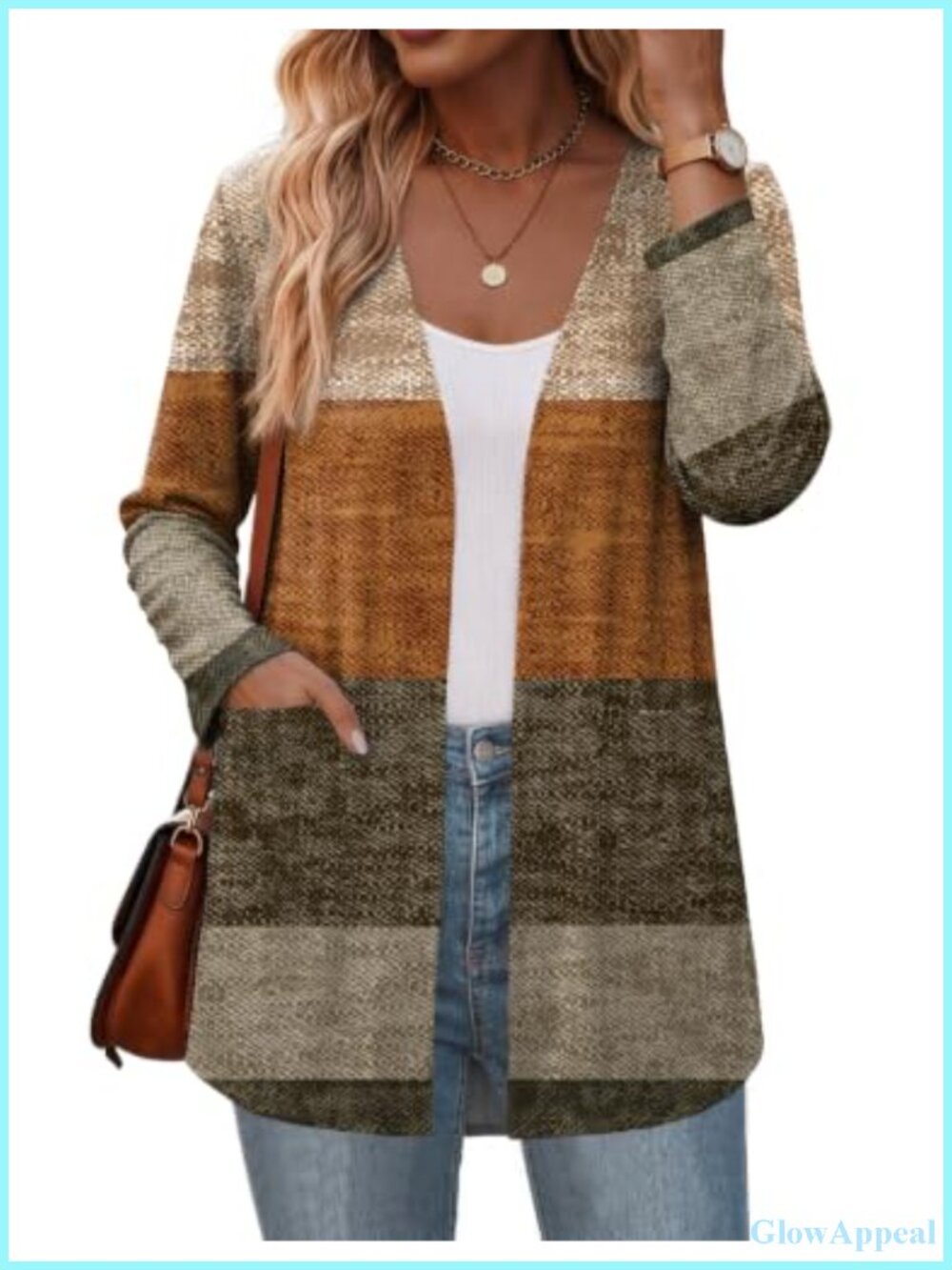 Loose Fit Lightweight Open Front Cardigan Sweater with Pockets